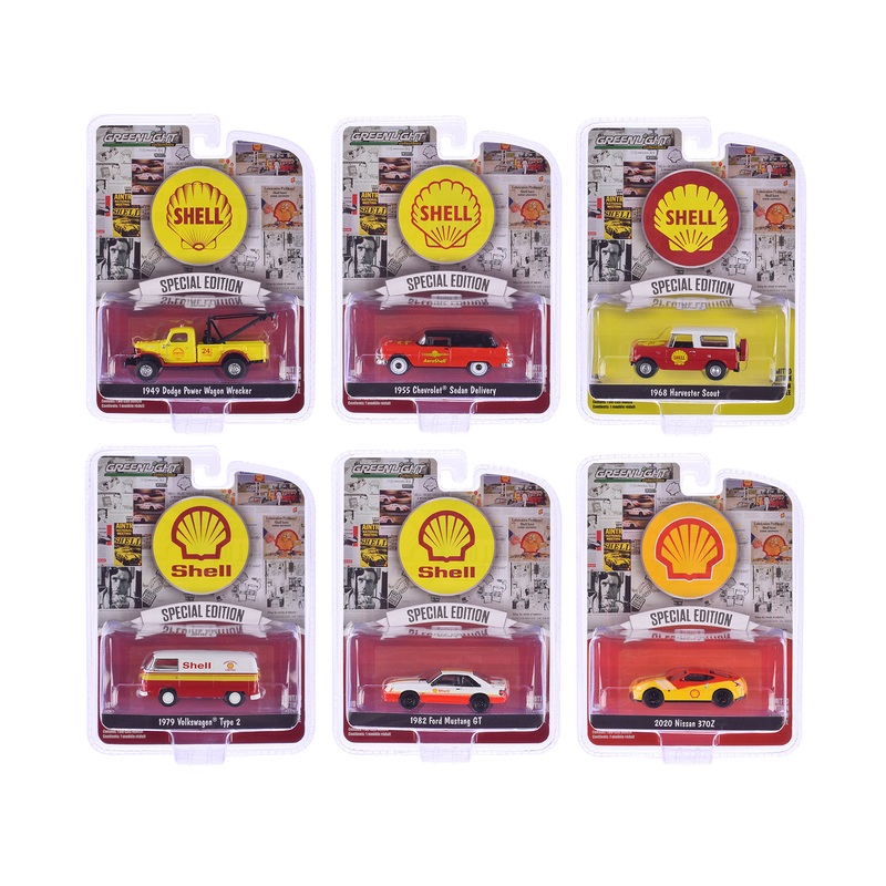 “Shell Oil Special Edition” Series 2 Set of 6 pieces 1/64 Diecast Model Cars by Greenlight