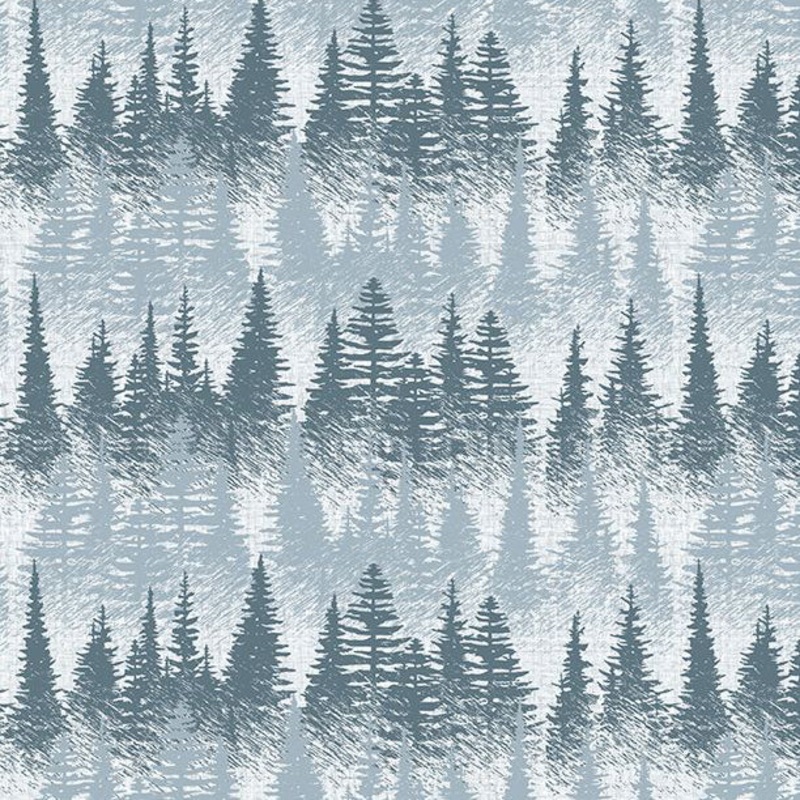 Wild Woods Lodge Collection Tree Stripes Cotton Fabric 59028 Blue