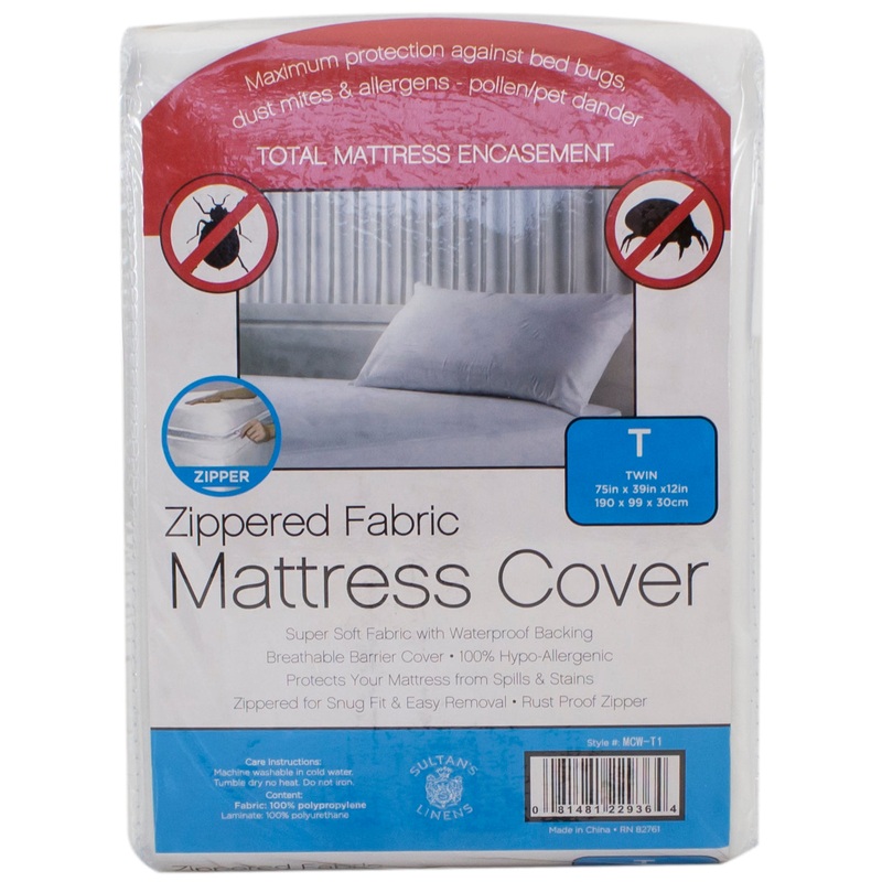 Zippered Fabric Mattress Cover MC Twin 75 x 39 x 12 in