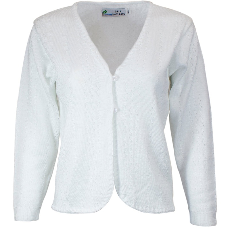 Women’s Dress Sweater Cardigan TC-55 White Small