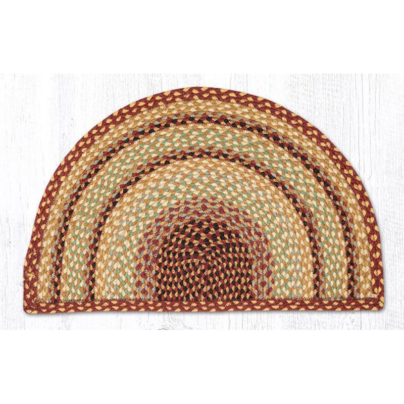Burgundy Gray Cream Braided Slice Rug C-357 18 x 29 inch