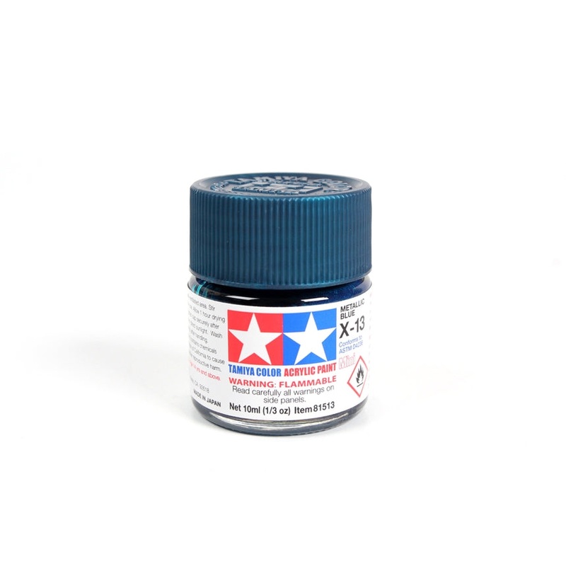 Tamiya Acrylic Mini X13, Metallic Blue 10ml Bottle