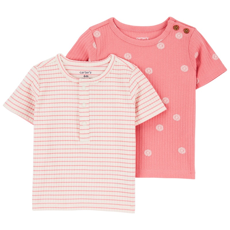 Baby Girls’ 2-Pack Short Sleeve Tees 1Q541610 Newborn