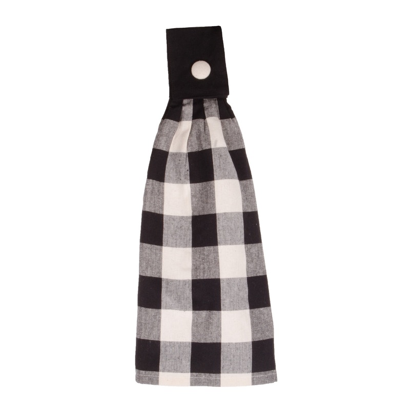 Black Buffalo Checked Tab Tea Towel TT510011