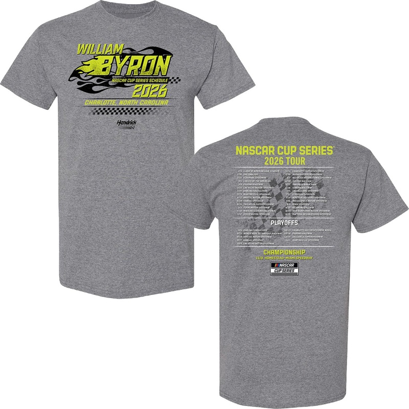 William Byron 2026 NASCAR Cup Series Schedule T-Shirt Gray L