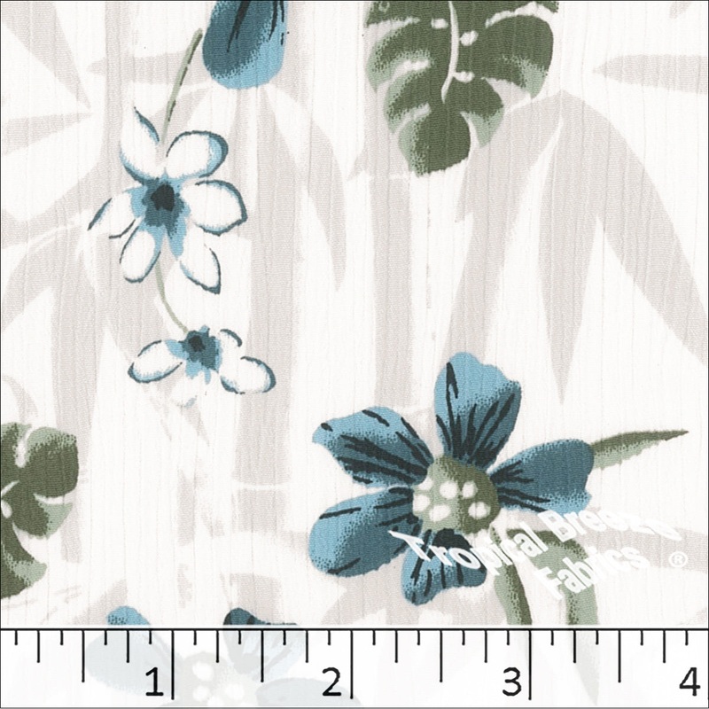 Yoryu Large Floral Print Polyester Dress Fabric 048514 Teal