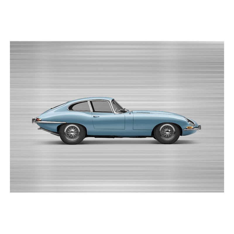 Jaguar E-type Series 1 Coupe – 85cm Half Tone Flat Bed Print – Side View