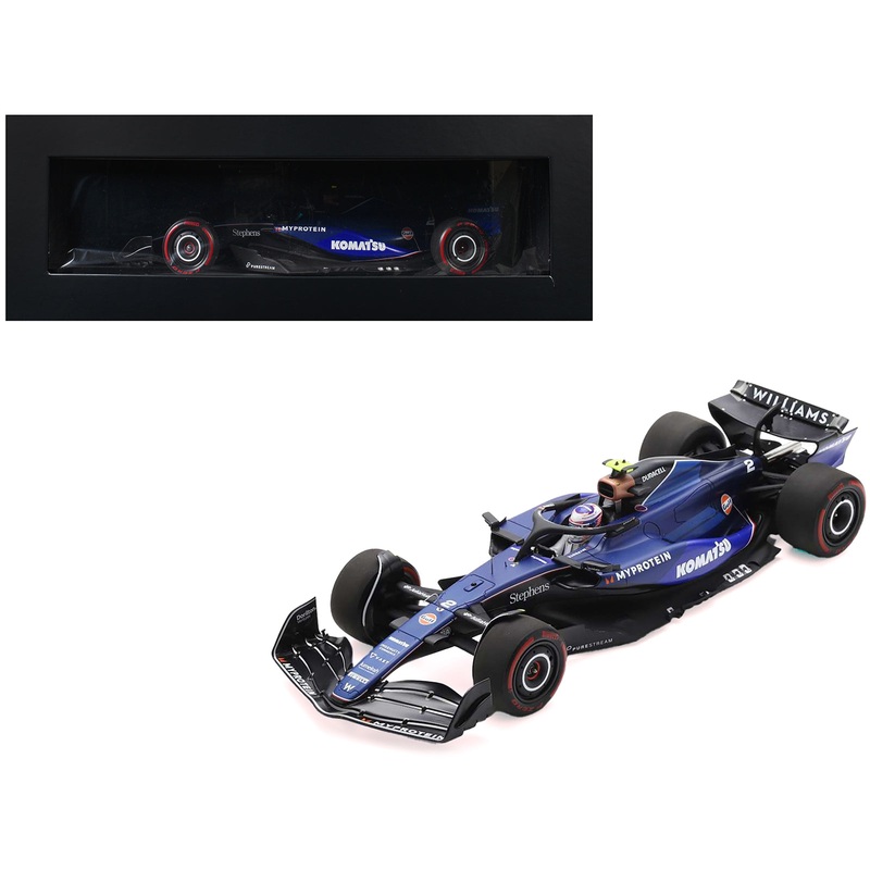 Williams FW46 #2 Logan Sargeant “Williams Racing” Formula One F1 “Bahrain GP” (2024) with Acrylic Display Case 1/18 Model Car by Spark