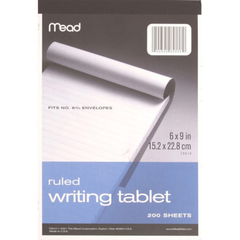 200-Sheet 6×9 Ruled Writing Tablet 70610
