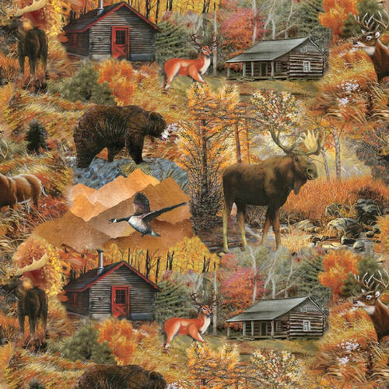 Wilderness Trail Collection Cotton Fabric Rust