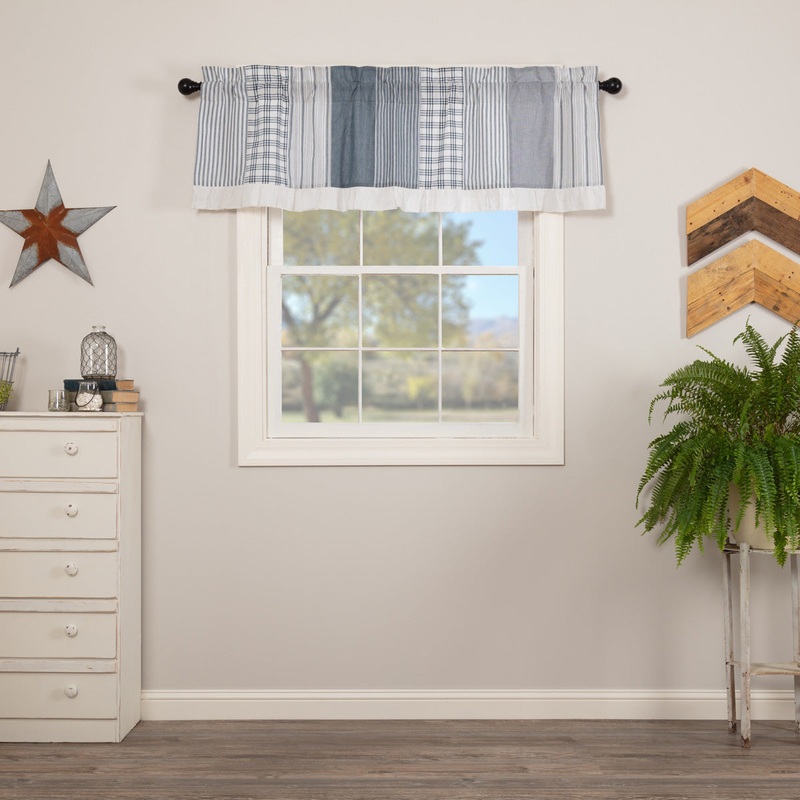 Blue Sawyer Mill Curtains Valance 19 x 72 inch