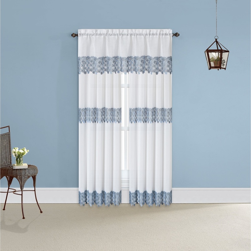 Blue Lillian Curtains Valance 55 x 17 inches