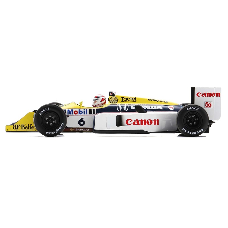 Williams FW11B #6 Nelson Piquet “Williams-Honda” Winner Formula One F1 “Italian GP” (1987) and Acrylic Display Case 1/18 Model Car by Spark