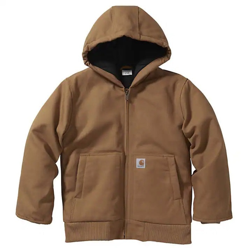 Youth Boys’ Flannel Quilt Lined Active Jac CP8545 Carhartt Brown Medium
