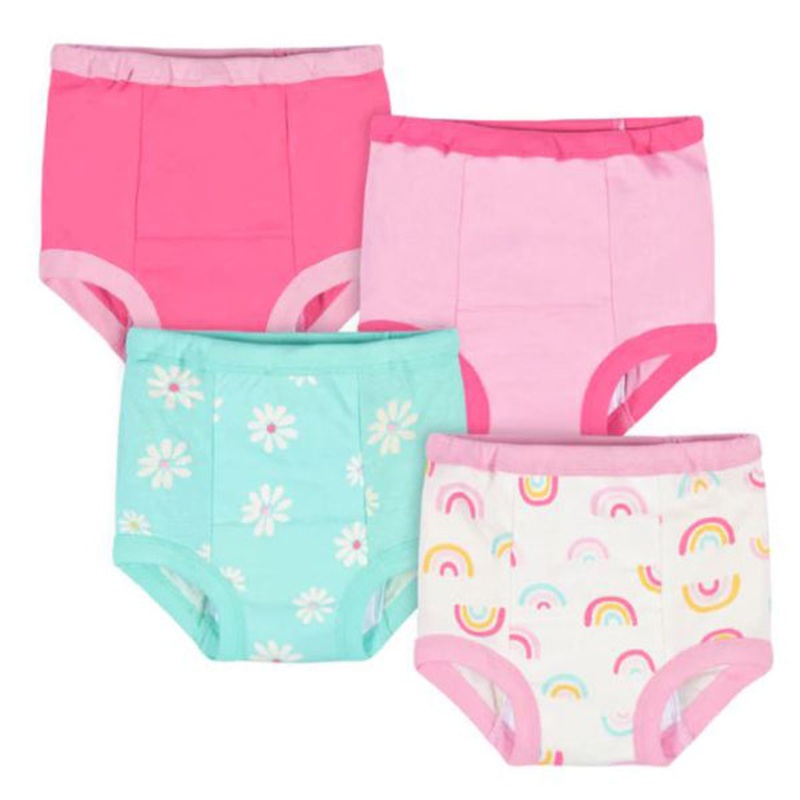 4-Pack Toddler Girls Rainbows & Daisies Training Pants 3468141DAG0320 2T