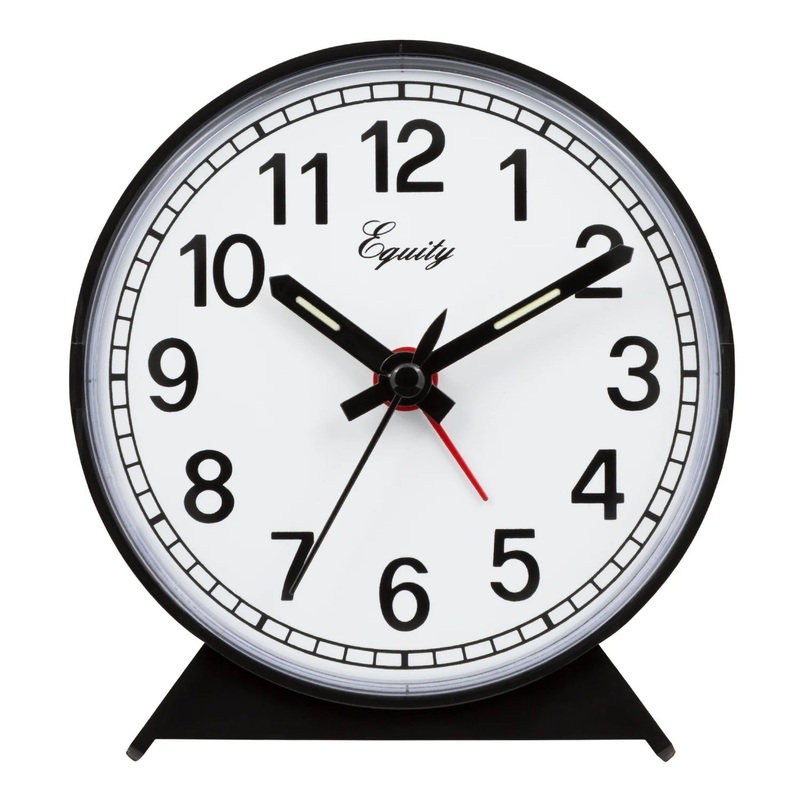 Equity Black Keywind Alarm Clock 14075